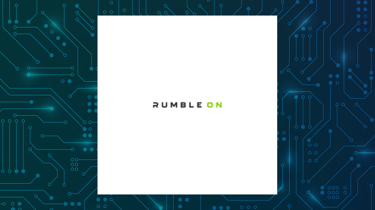RumbleOn logo with Computer and Technology background
