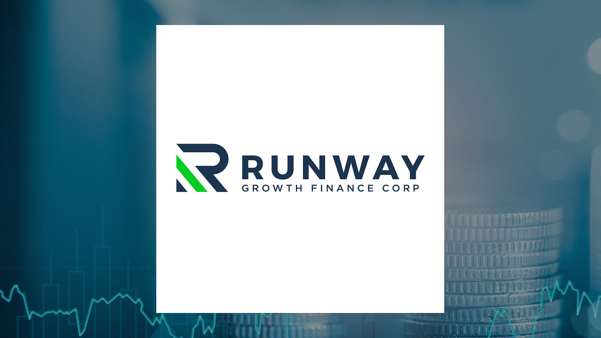 Runway Growth Finance logo with Finance background