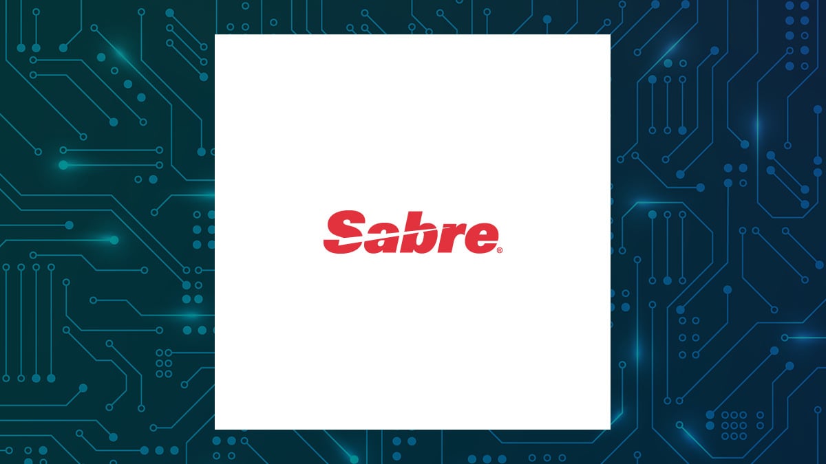 Sabre logo with Computer and Technology background