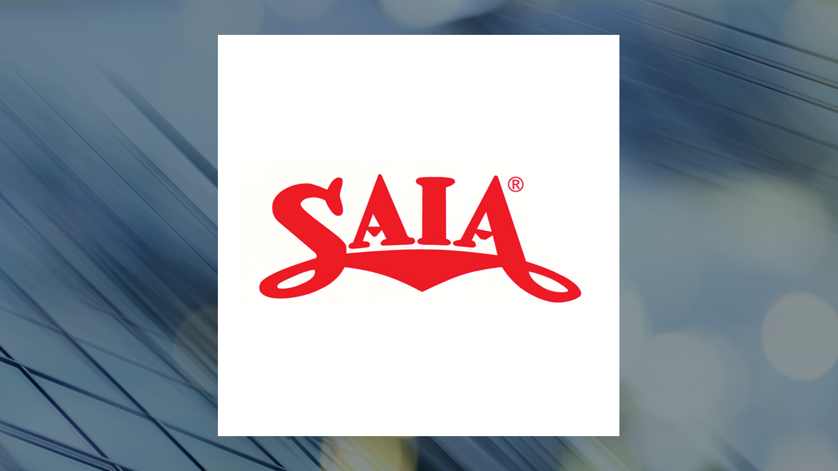 Saia logo with Industrials background