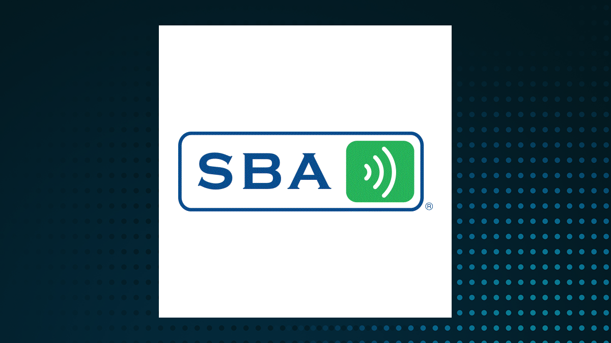 SBA Communications logo with Real Estate background