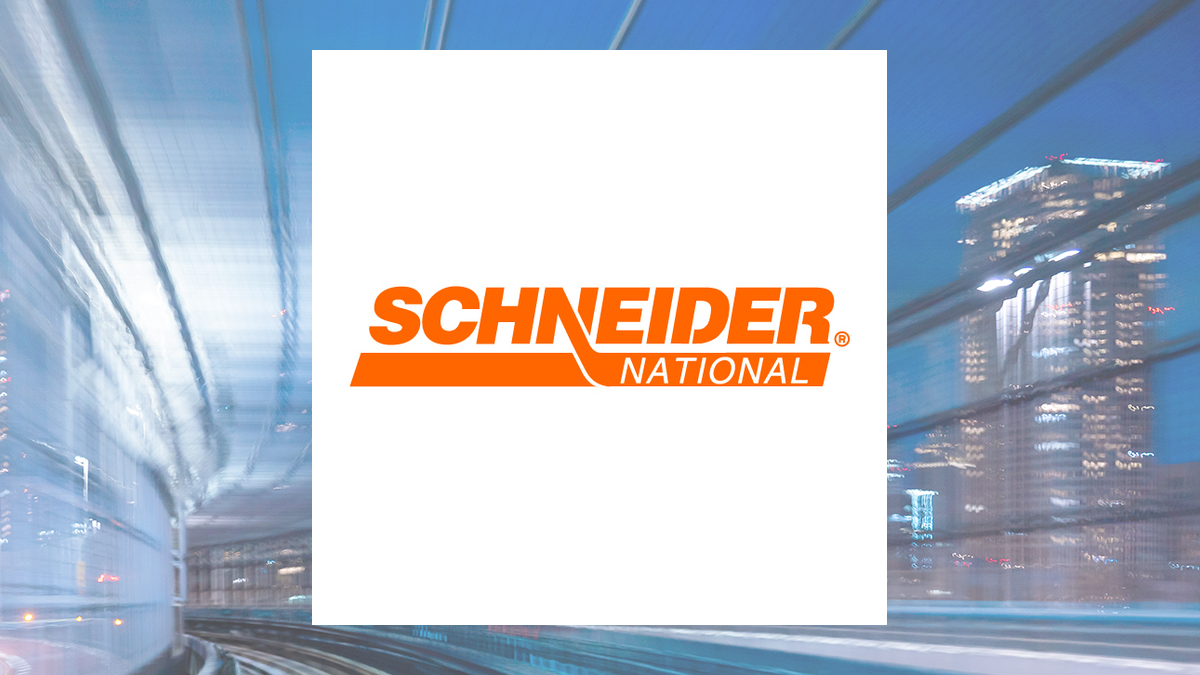 Schneider National logo with Transportation background