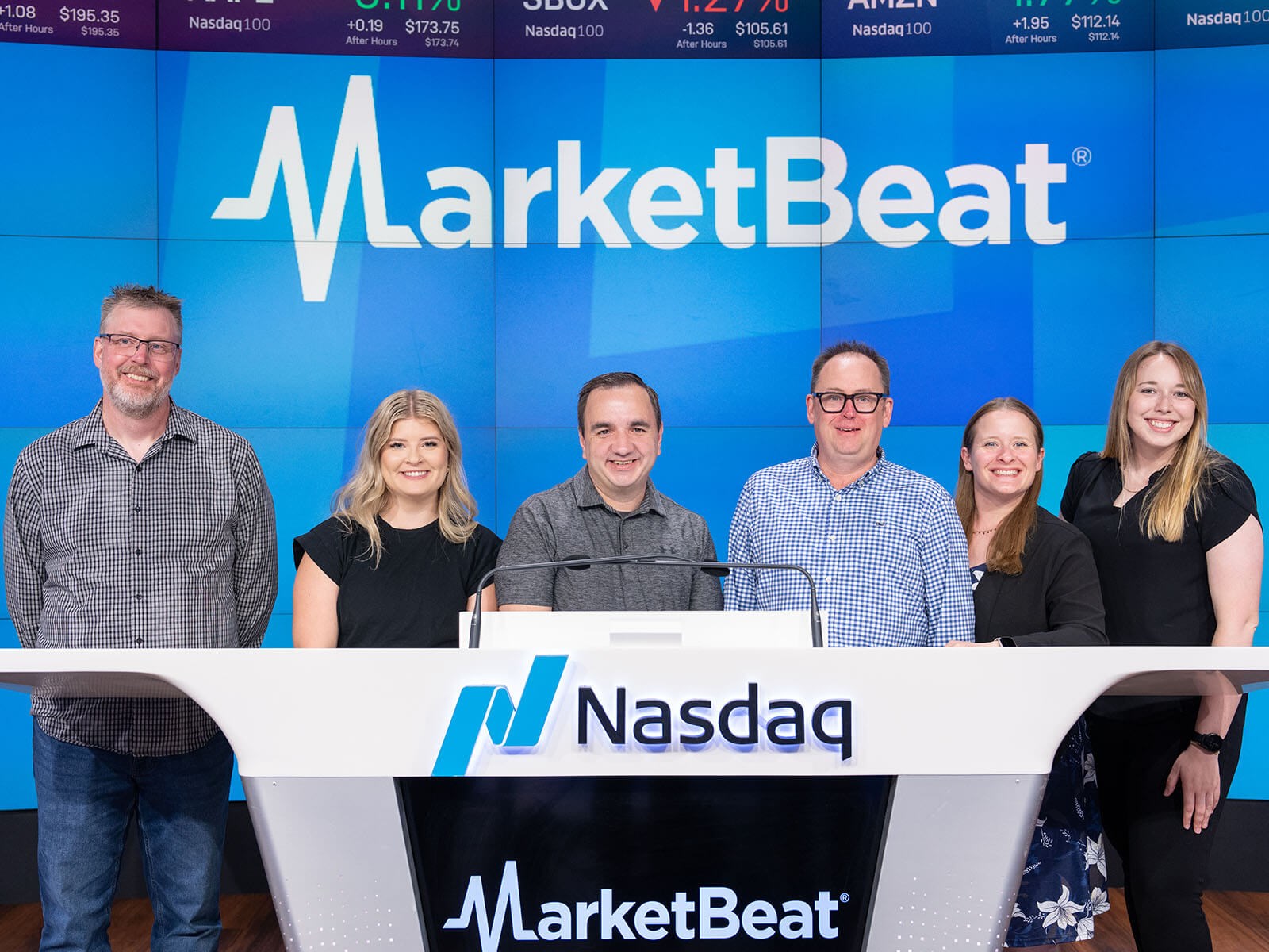 MarketBeat at NASDAQ closing bell