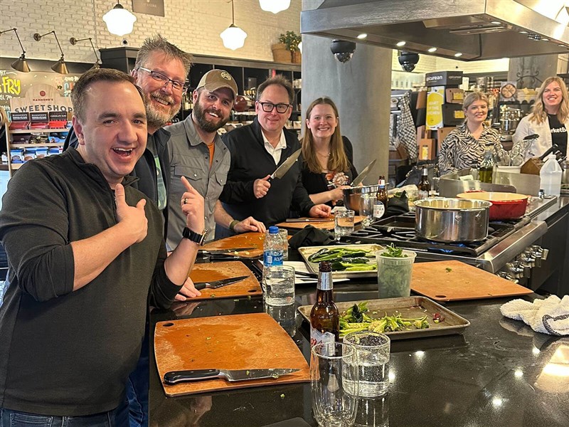 Staff at cooking class