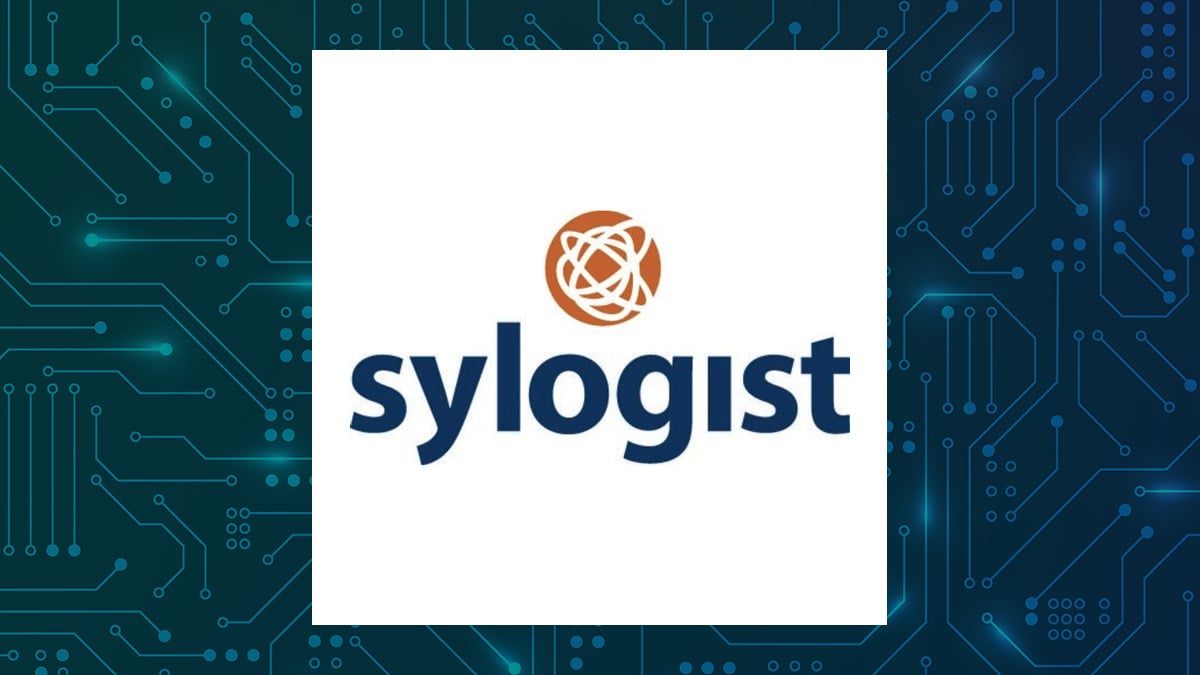 Sylogist logo with Computer and Technology background