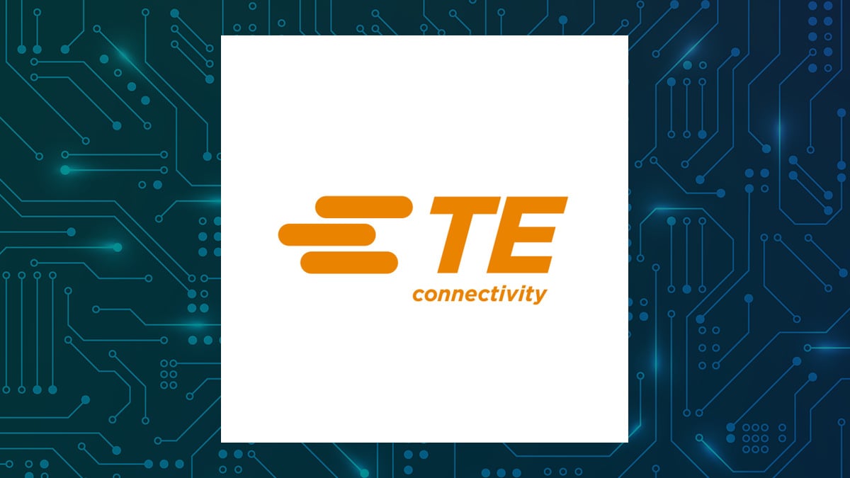 TE Connectivity logo with Computer and Technology background