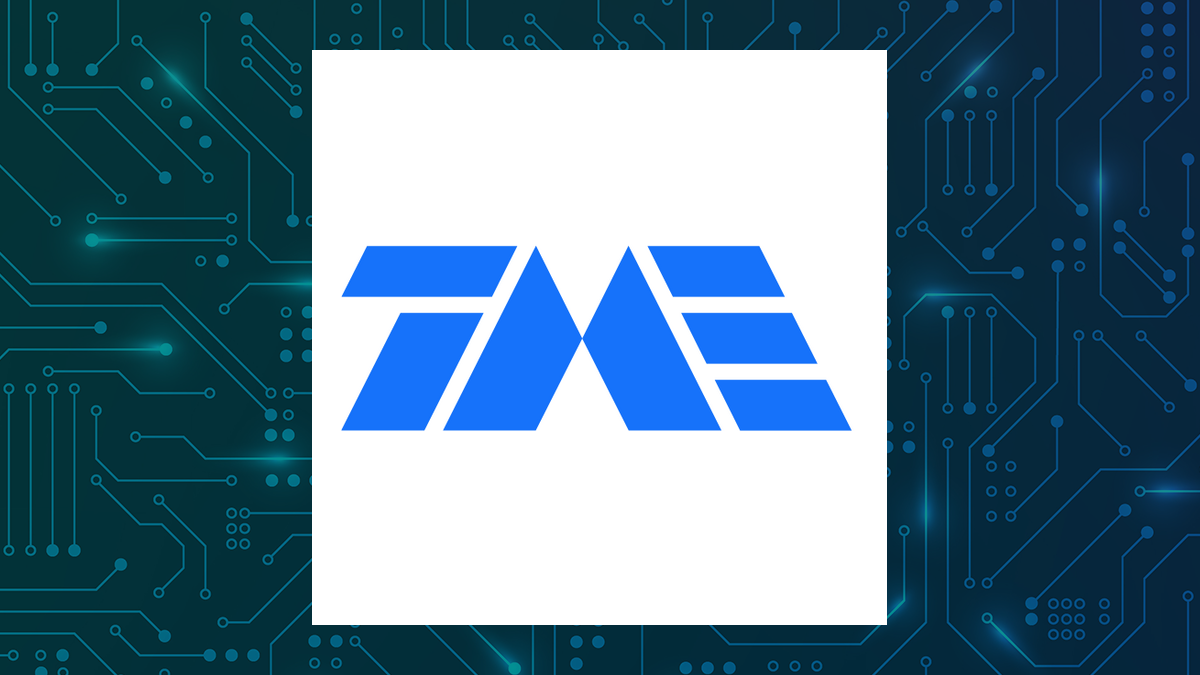 Tencent Music Entertainment Group logo with Computer and Technology background