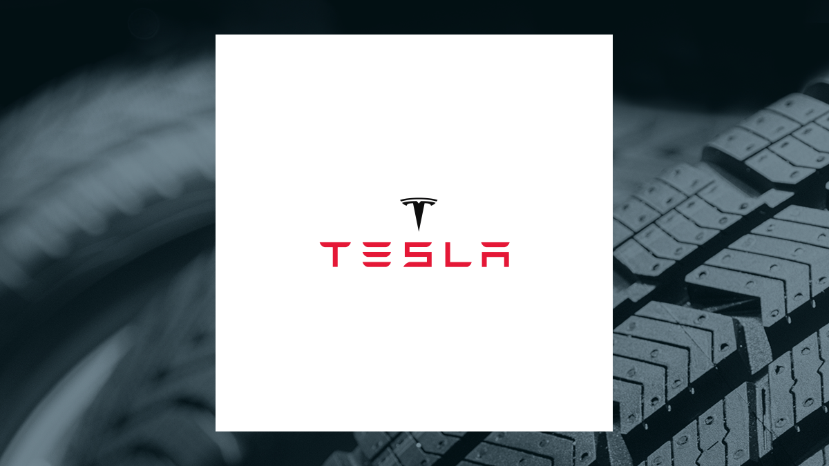 Tesla logo with Auto/Tires/Trucks background