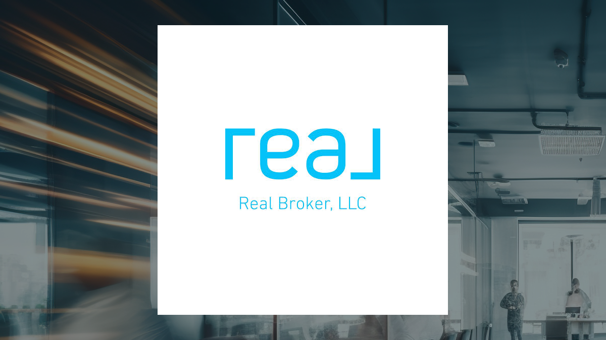 Real Brokerage logo with Business Services background