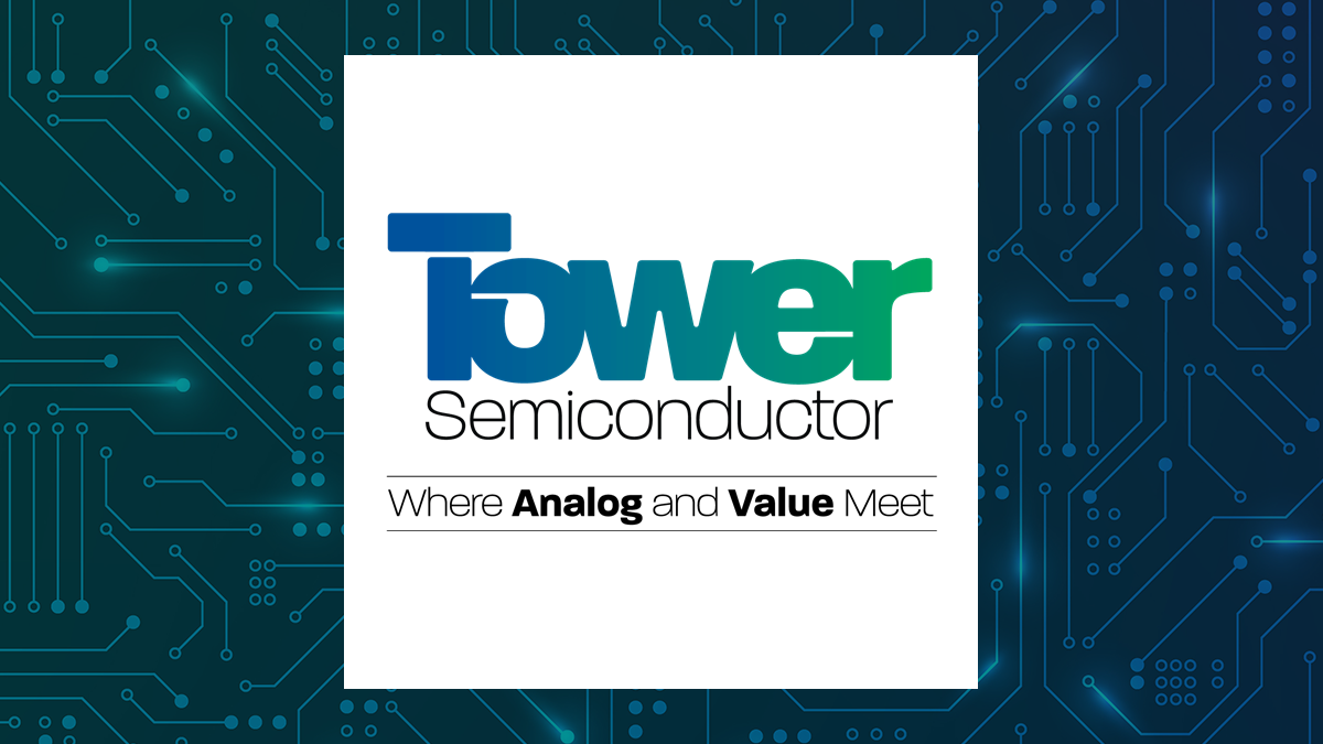 Tower Semiconductor logo with Computer and Technology background