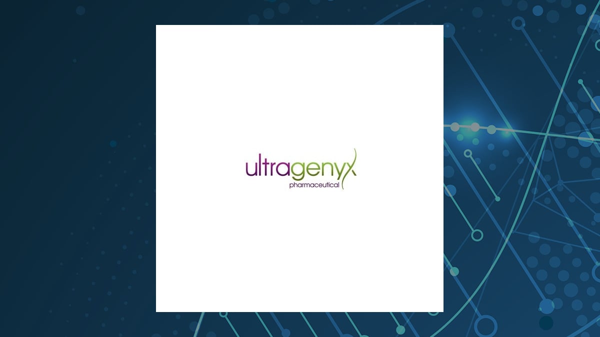 Ultragenyx Pharmaceutical logo with Medical background