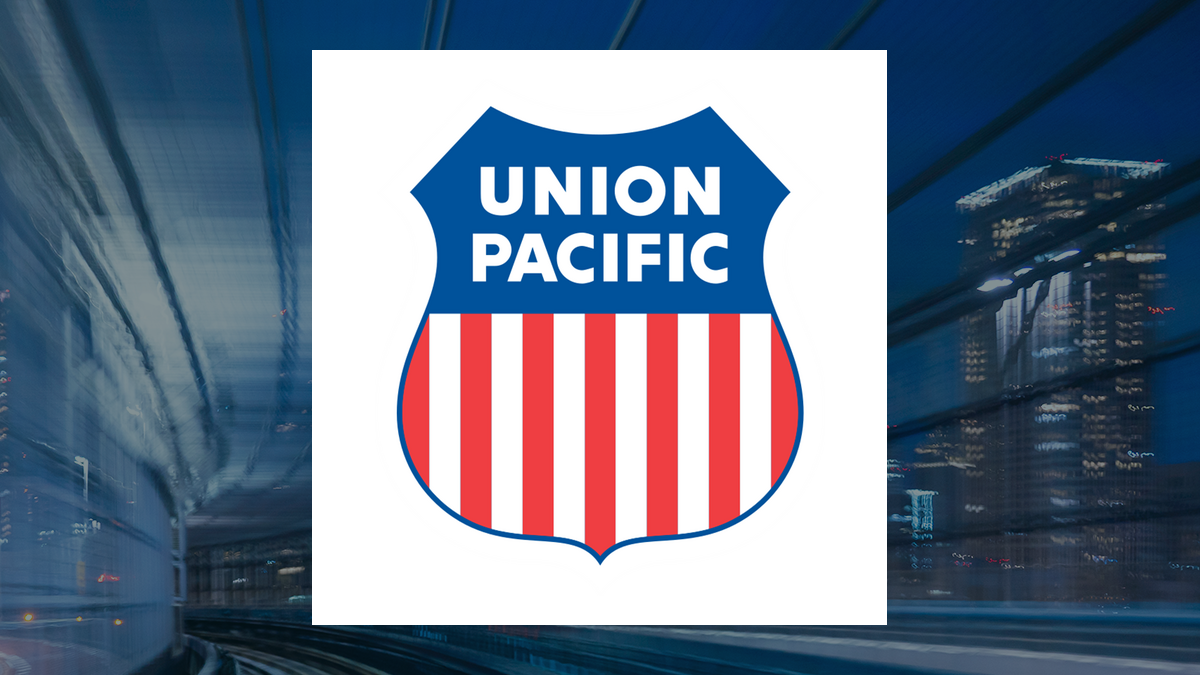 Union Pacific logo with Transportation background