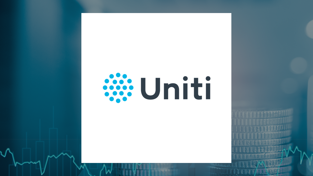 Uniti Group logo with Finance background