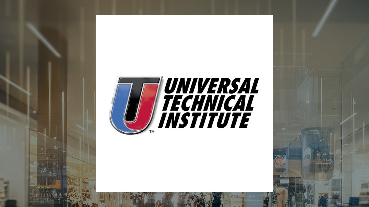 Universal Technical Institute logo with Consumer Discretionary background