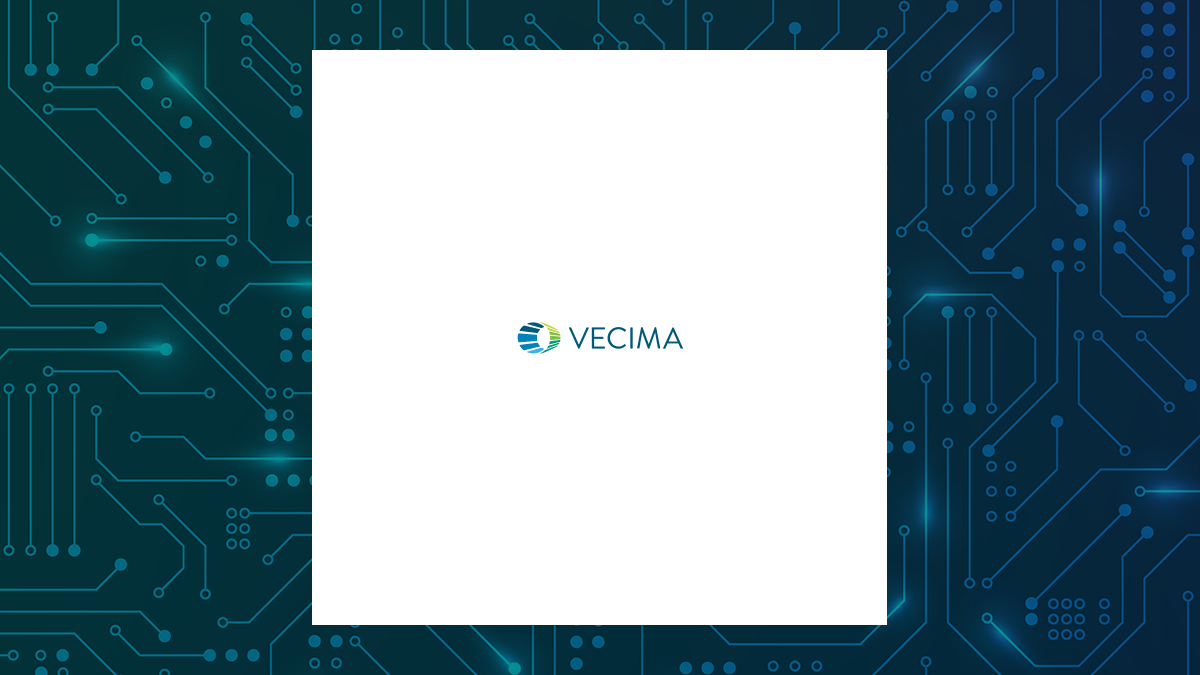 Vecima Networks logo with Computer and Technology background