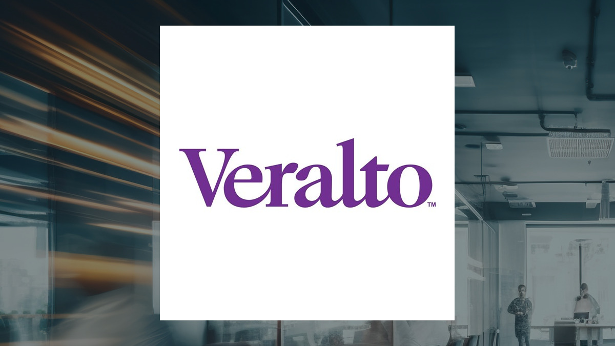 Veralto logo with Business Services background