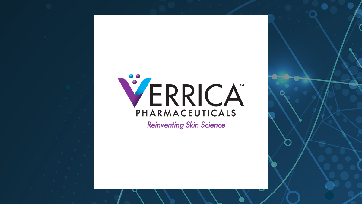 Verrica Pharmaceuticals logo with Medical background