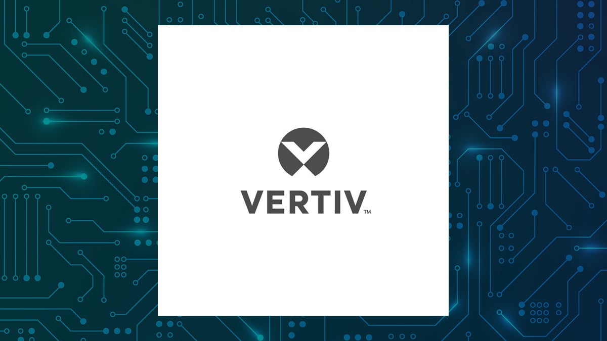 Vertiv logo with Computer and Technology background