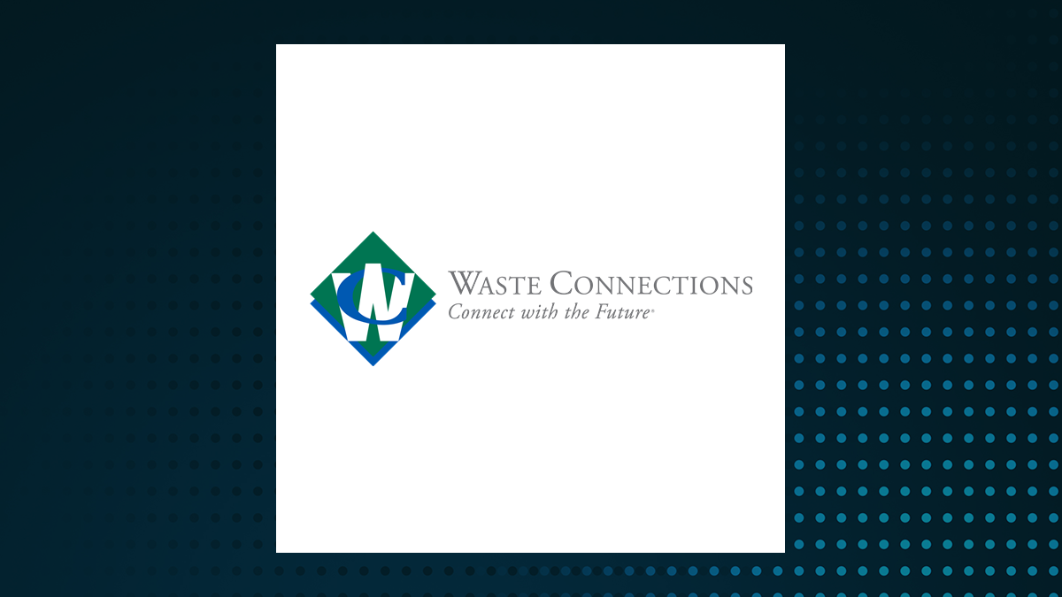 Waste Connections logo with Industrials background