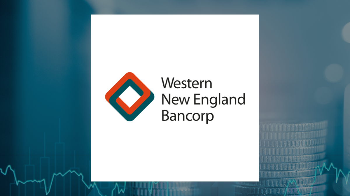 Western New England Bancorp logo with Finance background