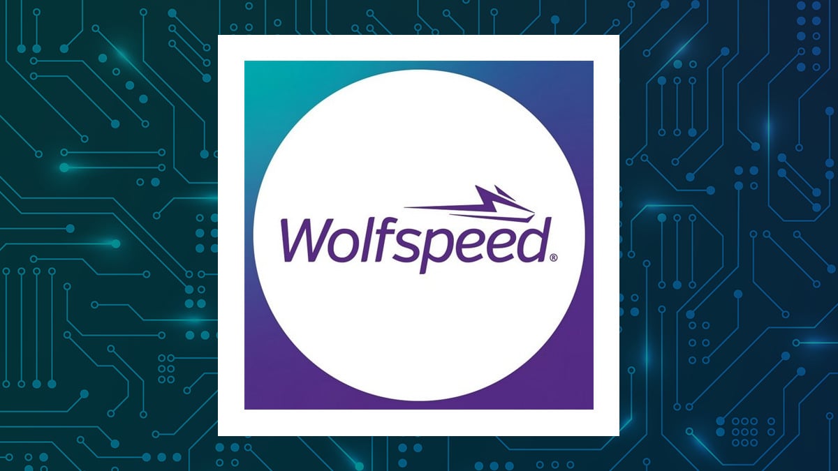 Wolfspeed logo with Computer and Technology background