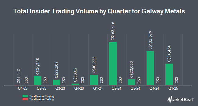 Insider Buying and Selling by Quarter for Galway Metals (CVE:GWM)