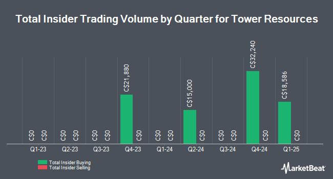 Insider Buying and Selling by Quarter for Tower Resources (CVE:TWR)