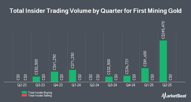 Insider Buying and Selling by Quarter for First Mining Gold (TSE:FF)